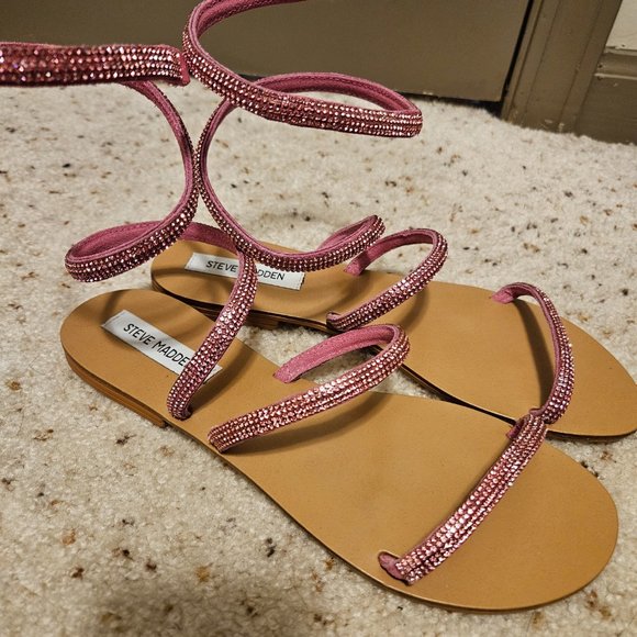 Pink Rhinestone Sandals - Picture 2 of 3
